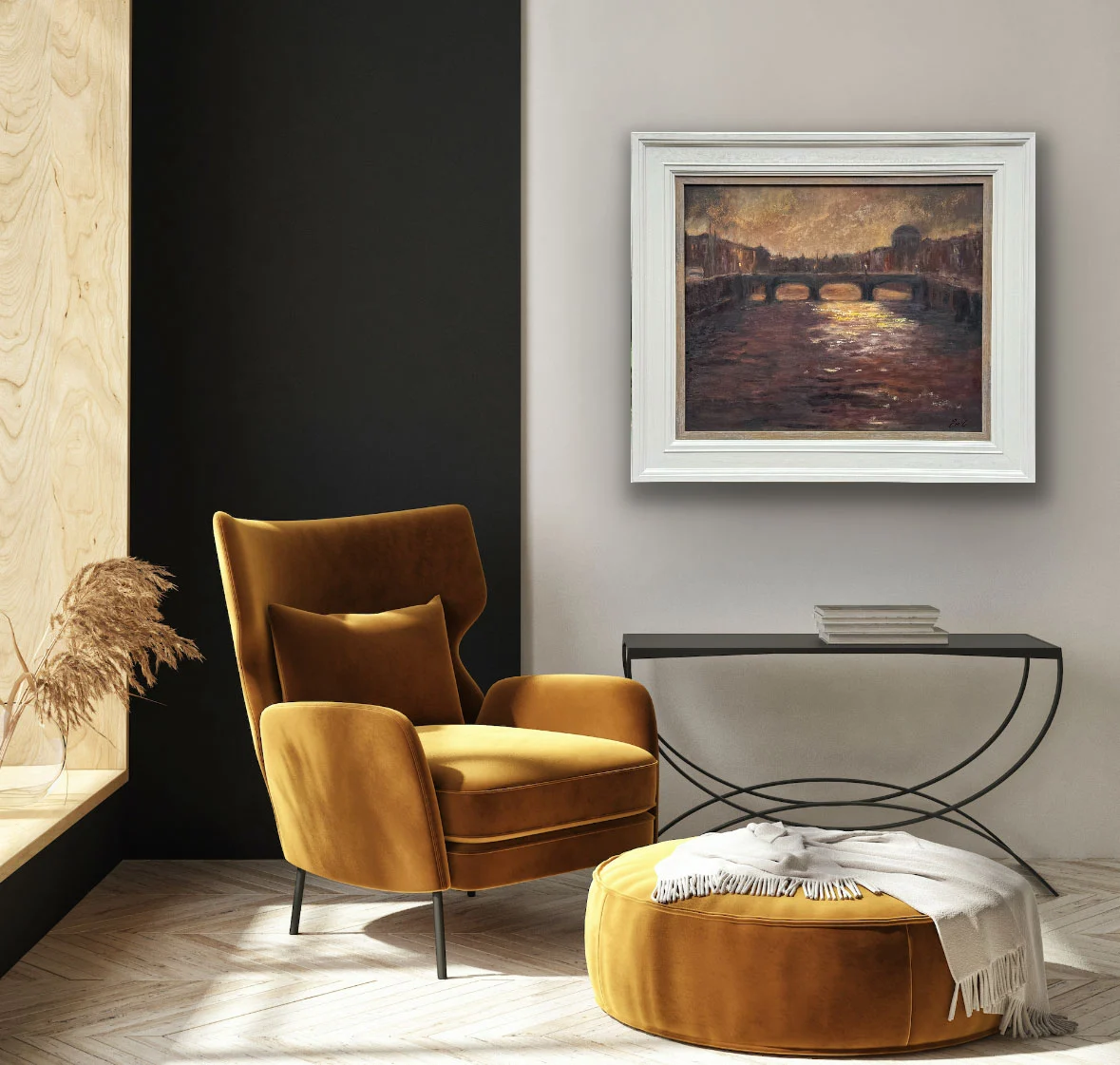 Dublin, as evening makes her appearance - original oil painting of Ireland by Emily McCormack