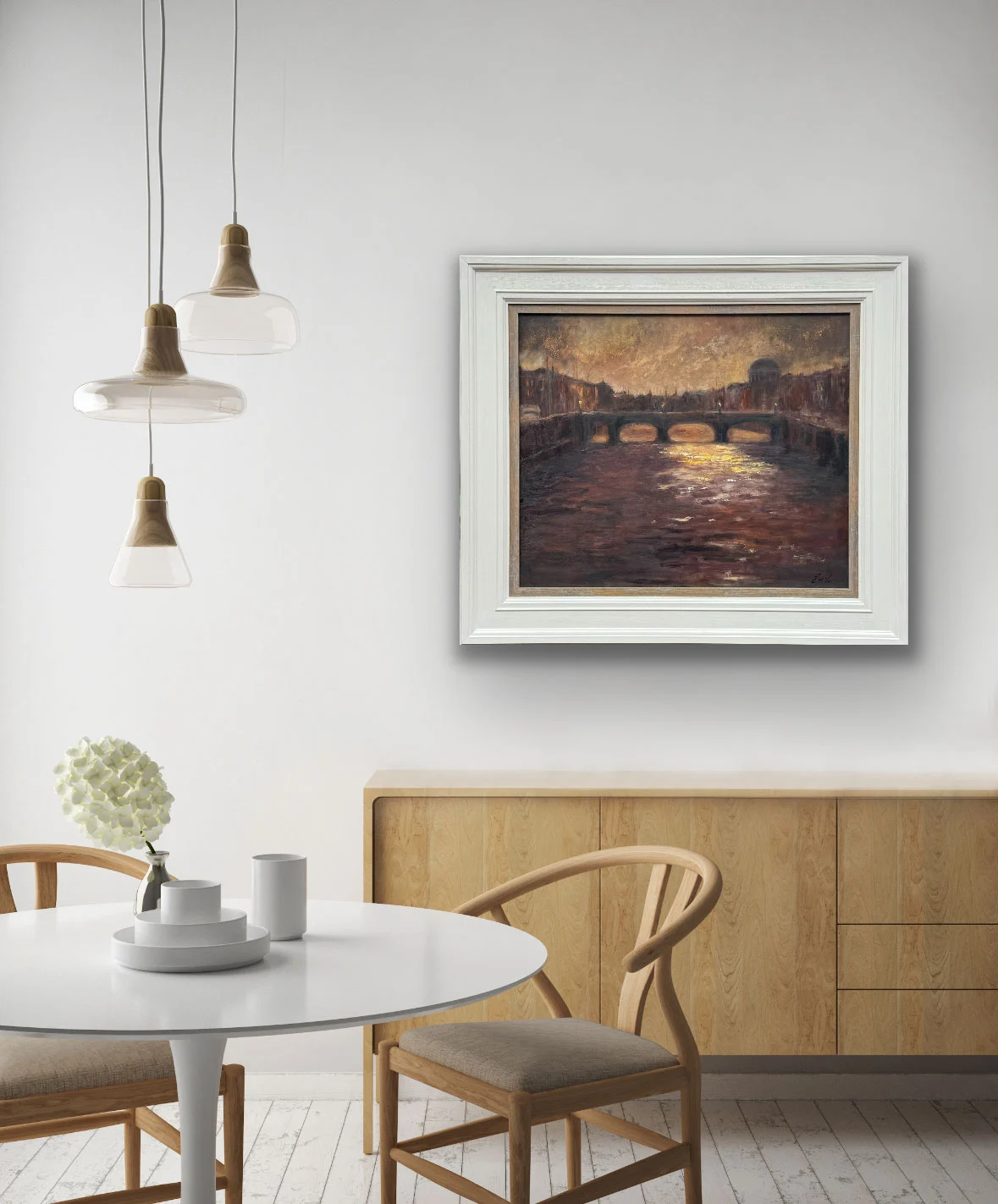 Dublin, as evening makes her appearance - original oil painting of Ireland by Emily McCormack