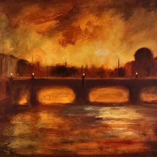 Dublin painting - As the evening gathers in - Original oil painting