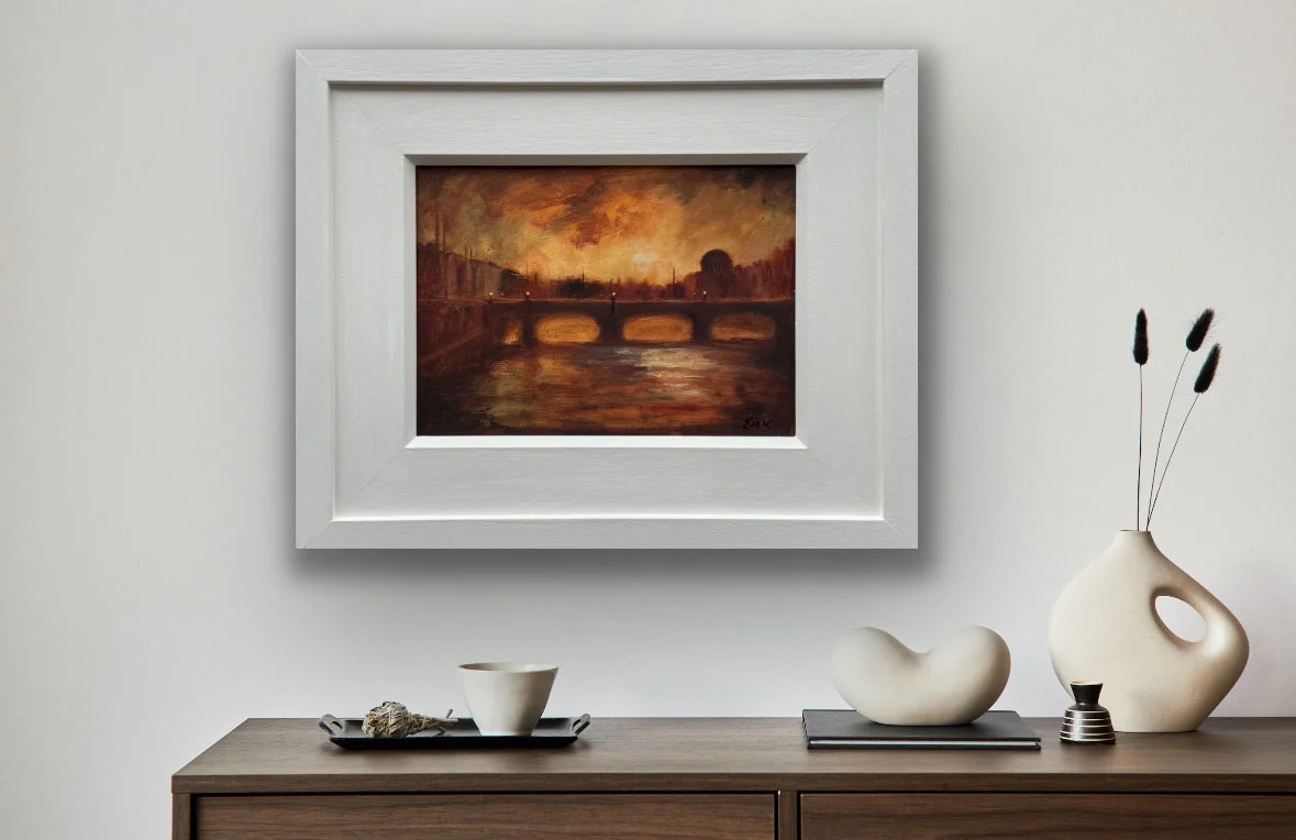 Dublin painting - As the evening gathers in - Original oil painting by Emily McCormack