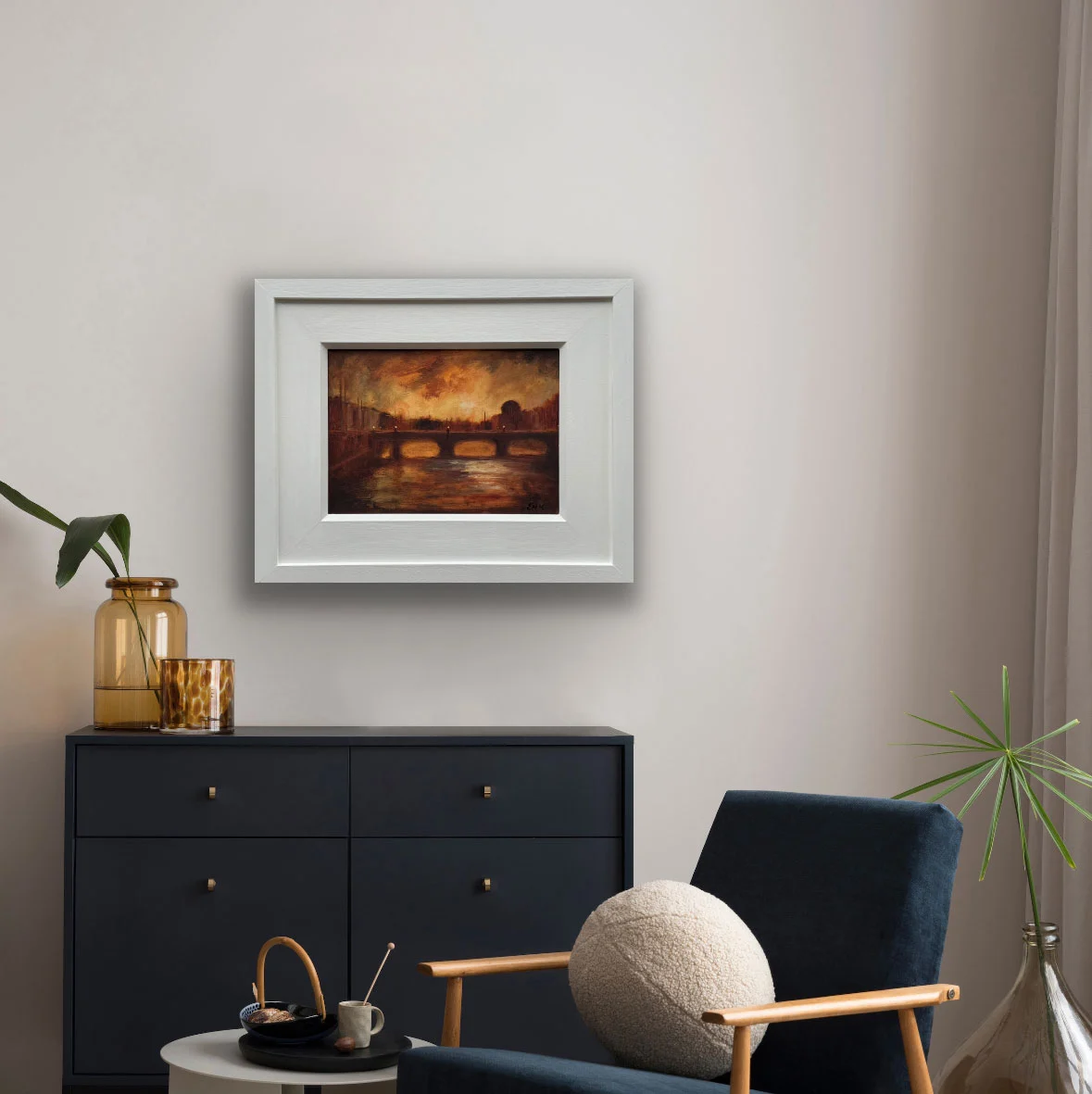Dublin painting - As the evening gathers in - Original oil painting by Irish artist Emily McCormack