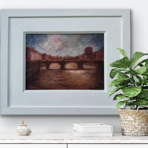 Dublin summer in the city. Original oil painting