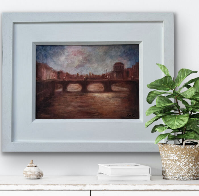 Dublin summer in the city. Original oil painting