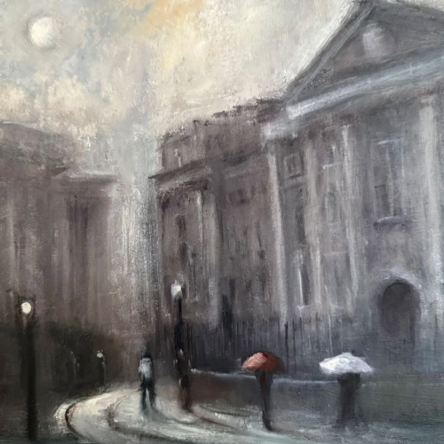 Memories of College Days in Trinity, Dublin - Cityscape painting