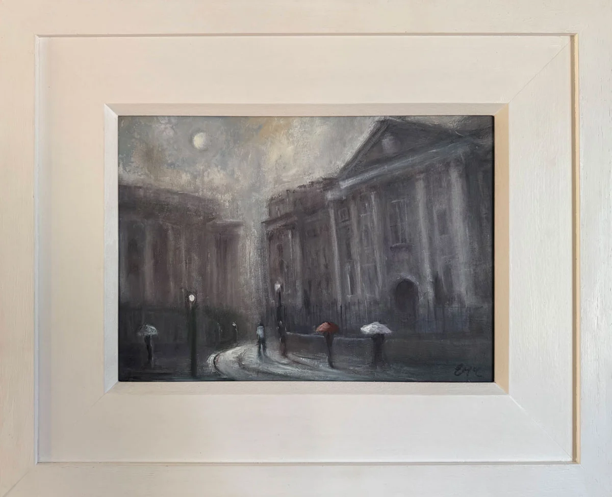 Memories of College Days in Trinity, Dublin - Cityscape painting - Painting by Irish artist Emily McCormack