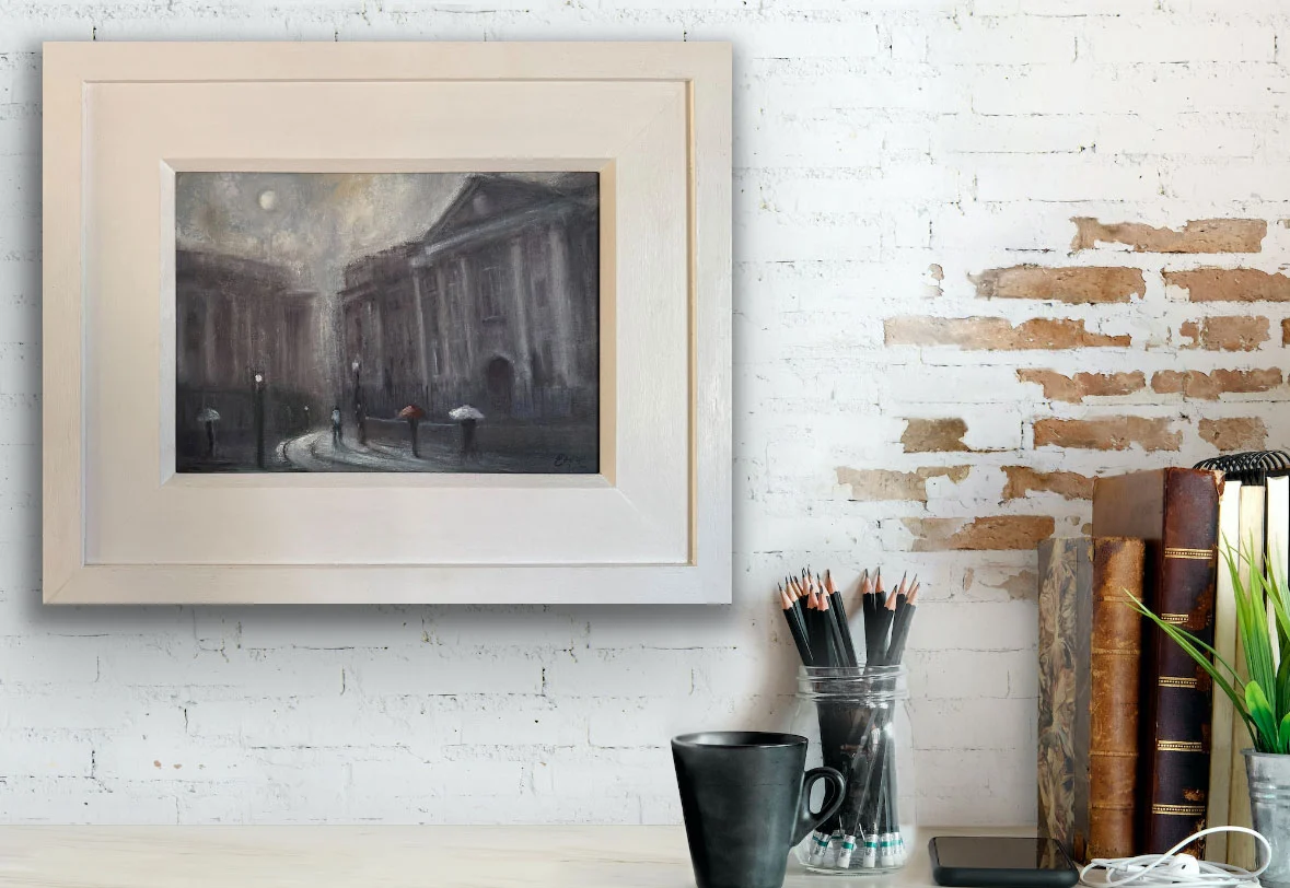Memories of College Days in Trinity, Dublin - Cityscape painting - Painting by Irish artist Emily McCormack