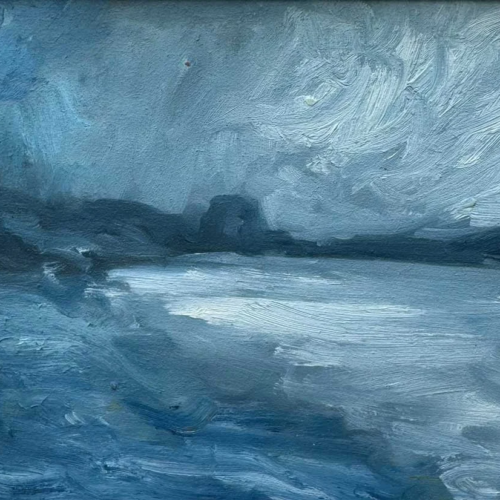 Clouds Rolling In North Co. Dublin - Original Seascape Painting