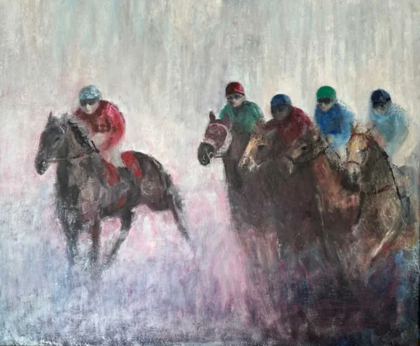 Horse Riders Soft Irish Morn - Equine Oil Painting