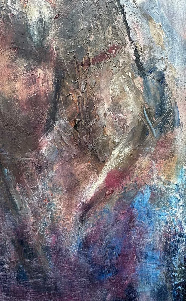Horse Riders Soft Irish Morn - Equine Oil Painting - Painting by Irish artist Emily McCormack