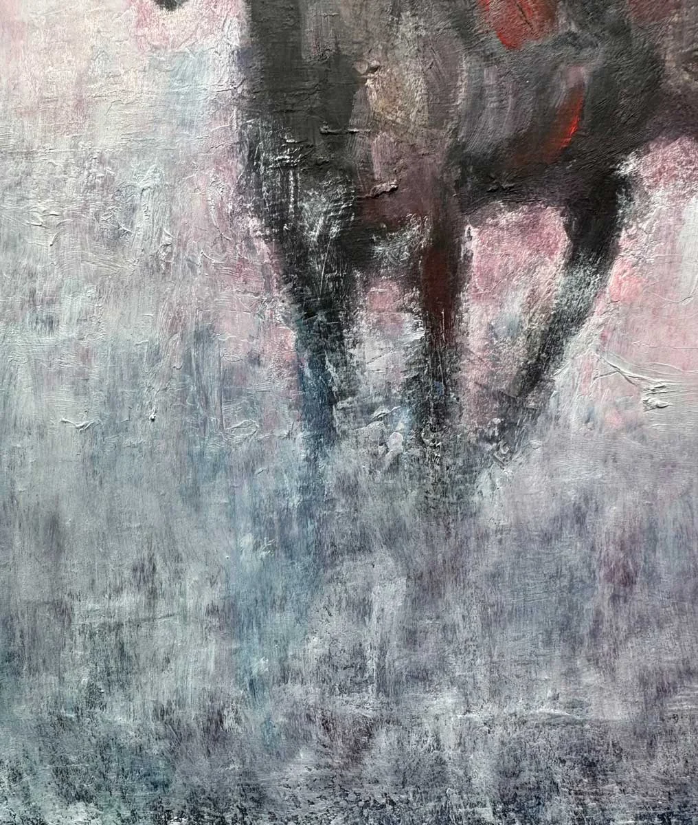 Horse Riders Soft Irish Morn - Equine Oil Painting - Painting by Irish artist Emily McCormack