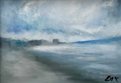 A Soft Day North Dublin - Original Seascape Painting - Affordable Art - Painting by Irish artist Emily McCormack