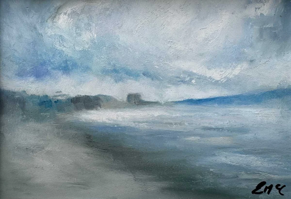 A Soft Day North Dublin - Original Seascape Painting - Affordable Art - Painting by Irish artist Emily McCormack