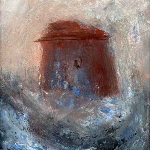 Waves Martello Tower in North Co. Dublin - seascape painting - affordable art