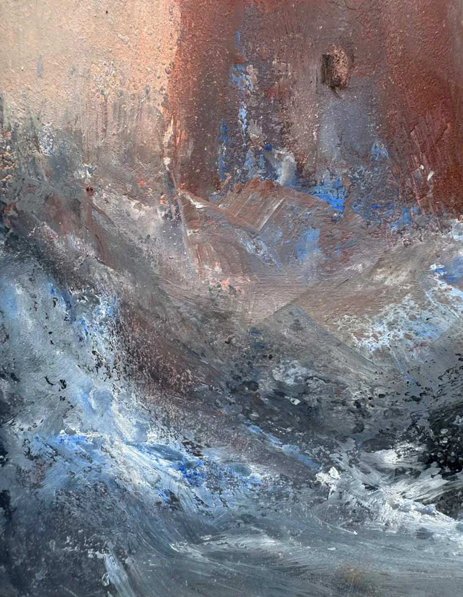 Waves Martello Tower in North Co. Dublin - seascape painting - Painting by Irish artist Emily McCormack