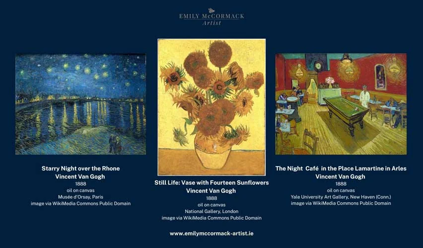 Starry Night over the Rhone - Vase with Fourteen Sunflowers - The Night Cafe