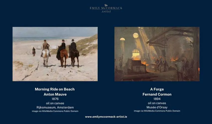 Van Gogh paintings – Morning Ride on the Beach & A Forge Van Gogh paintings - Morning Ride on the Beach & A Forge