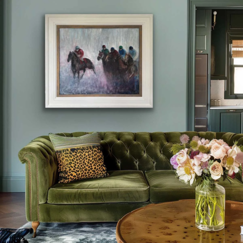 Horse riders on a soft Irish morn lounge setting