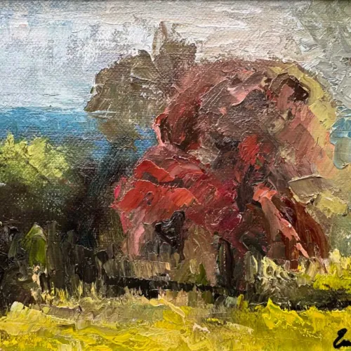 The Great Red Hawthorn - Tara's Fallen Sentinel - Original Landscape Oil Painting