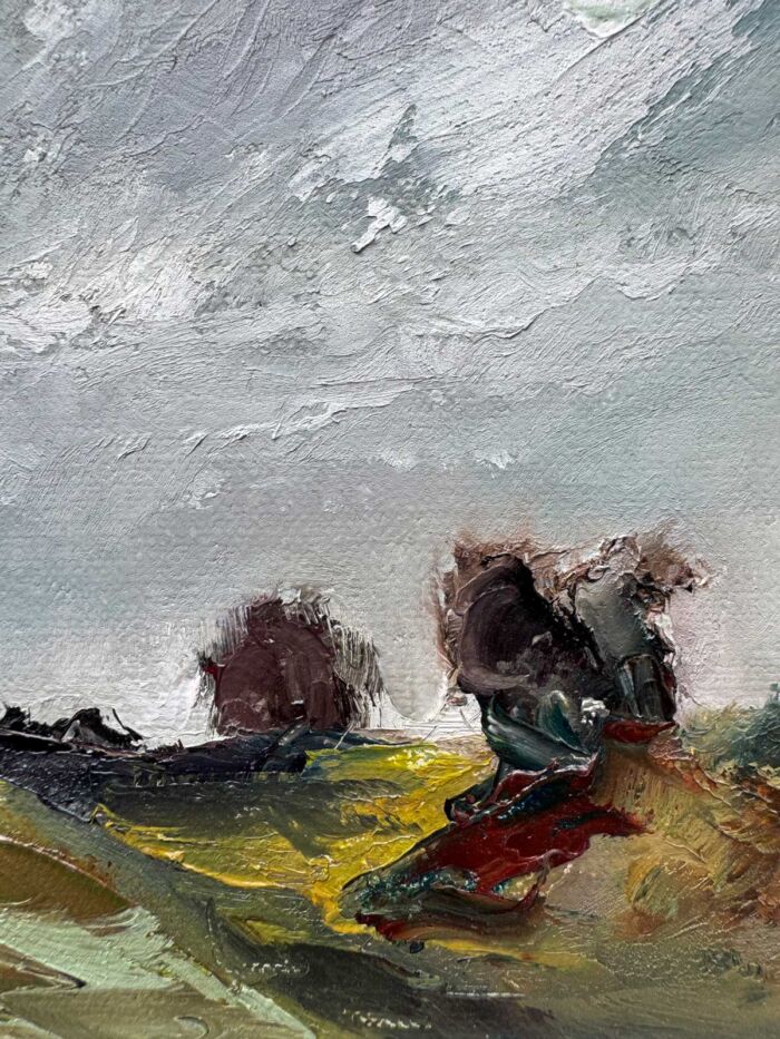 Winter Skies Over the Hawthorn Trees - Hill of Tara - Original Oil Painting