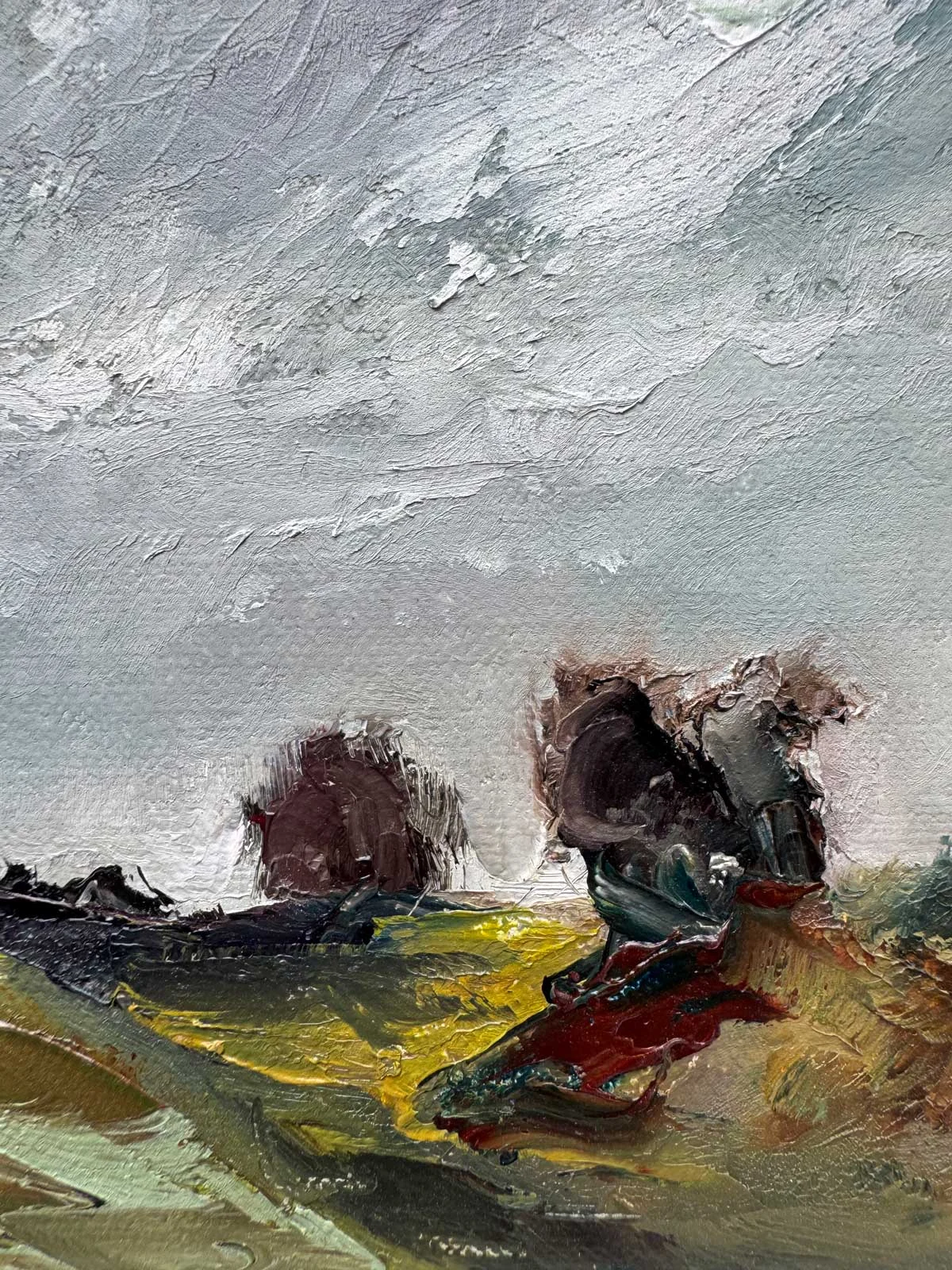 Winter Skies Over the Hawthorn Trees - Hill of Tara - Original Oil Painting - Painting by Irish artist Emily McCormack