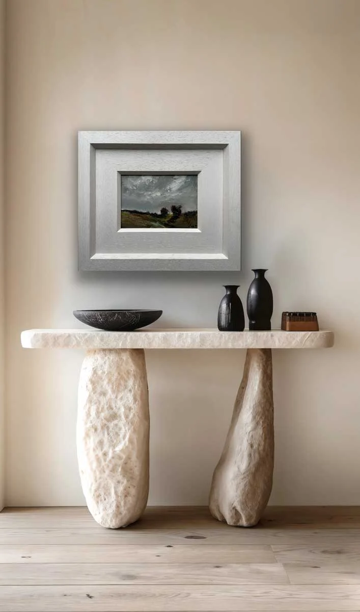 Winter Skies Over the Hawthorn Trees - Hill of Tara - Original Oil Painting - Painting by Irish artist Emily McCormack