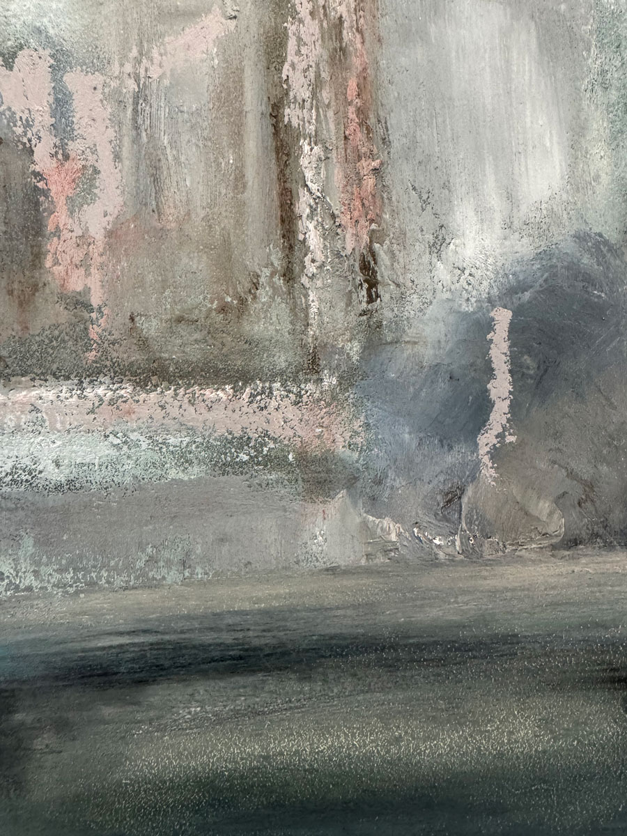 Custom House Dublin - Cityscape painting by Emily McCormack close paint texture
