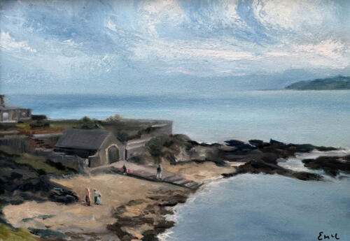Original seascape oil painting of Tower Beach in Portrane Co. Dublin by Emily McCormack